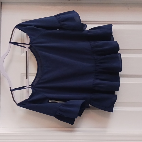 Oh la la! Women's Navy Blouse - Picture 2 of 3
